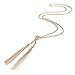 Lariatneck Long Tassel Necklace Y Shaped Adjustable Knot Chain Tassel Pendant for Women