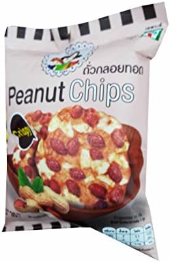 3 packs of Peanut Chips, Crispy Peanut and wild yam by Mae Napa, Healthy and Delicious Snack. Premium quality snack from Thailand.(35 g/ pack)