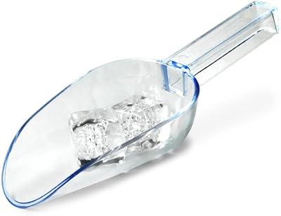 bar@drinkstuff Plastic Drainer Ice Scoop Clear 7oz Acrylic Ice Scoop