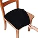 smiry Seat Covers for Dining Room Chairs Stretch Jacquard Dining Room Chair Seat Covers Set of 4, Black