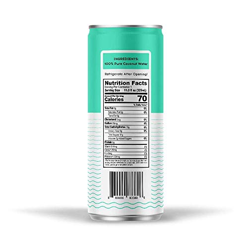100 Coconuts Pure Coconut Water 11 fl oz cans, 12 Pack 100 Natural