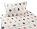 J-pinno Cute Cartoon Ice Cream Popsicle Printed Twin Sheet Set for Kids Girl Children, 100% Cotton, Flat Sheet + Fitted Sheet + Pillowcase Bedding Set (Popsicle)