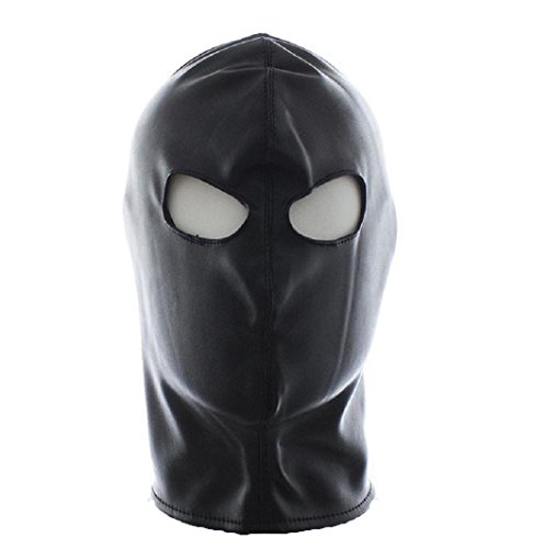 Raycity Black Leather Costume Gimp Mask Hood Style 10