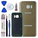 LUVSS [Extra Adhesive] Back Glass Replacement Samsung Galaxy S7 G930 (All Carriers) Rear Cover Glass Panel Case Housing Opening Tools Kit (Gold)