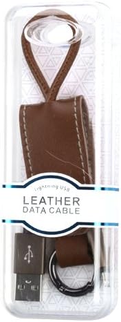 Apple Lightening Cable Brown Portable USB Leather Data Cable With Key Chain