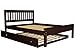 Bedz King Mission Style Full Bed with a Full Trundle, Cappuccino