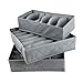 3 Pcs, 24-Cell, 7-Cell, 6-Cell Underwear Socks Ties Bra Drawer Organizer Storage Box,Bamboo Charcoal Abosrbs Moisture and Smell