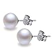 Sterling Silver White Freshwater Cultured Pearl Button Stud Earrings (6-6.5mm)…