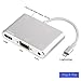 Lightning to HDMI VGA Audio Adapter Converter Cable, Plug & Play 3 in 1 Compatible for iPhone Xs/XR/X / 8/8 Plus / 7/7 Plus / 6/6 Plus / 6S /iPad/IPad Mini/IPad Pro