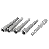 1/4-inch Shank 1/4 Inch Hex Socket Nut Setter Driver Bit Adapter 5pcs