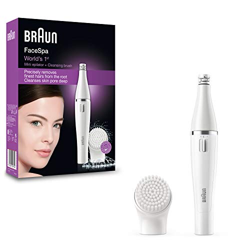 Braun Face 810 – Facial Epilator and Facial Cleansing Brush with Micro-Oscillations (White)