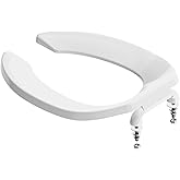 Aünsffer Commercial Toilet Seat Open Front, Public Toilet Seat Elongated 18.5inch, Special for Hospital, Hotel, School, Churc