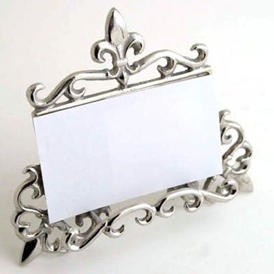 Lairds Nickel Fleur de Lis Business Card Holder