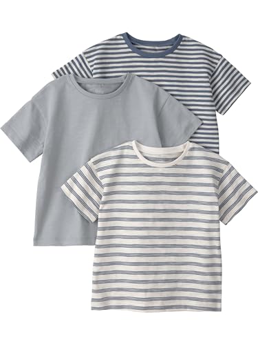 Little Planet by Carter's Boy 3-Pack Tops Made with Organic Cotton, Gray Stripe…