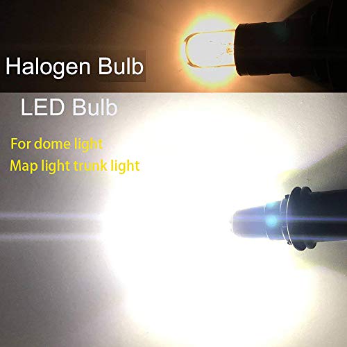 12v T10 194 Led Bulbs, 168 Led Bulbs, Bright 6500K 11SMD 5630 Chipset 2825 W5W Interior Light Led Bulbs for Vehicle Car Truck Dome Light Map Light Door Courtesy Light License Plate Light, Pack of 6 - Thumbnail 2