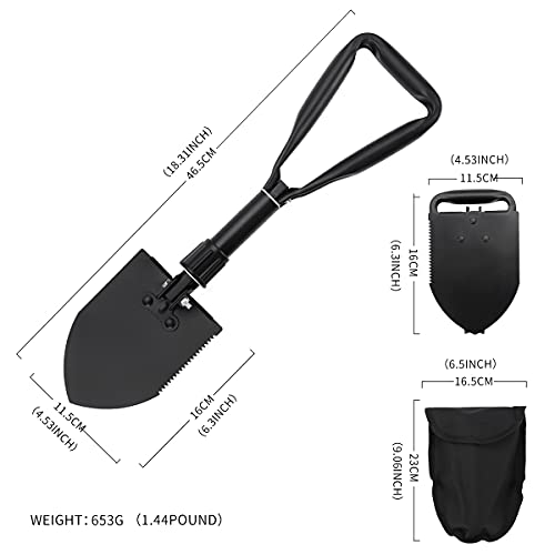 ThreeFolding Shovel, Military Shovel, Survival Equipment, Light