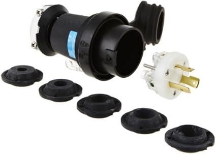 Hubbell Wiring Systems Hbl2321sw Twist Lock Watertight Safety Shroud Male Plug 20 Amp 250vac 2 Pole 3 Wire Grounding L6 20p Black White Multiconductor Cables Amazon Com Industrial Scientific