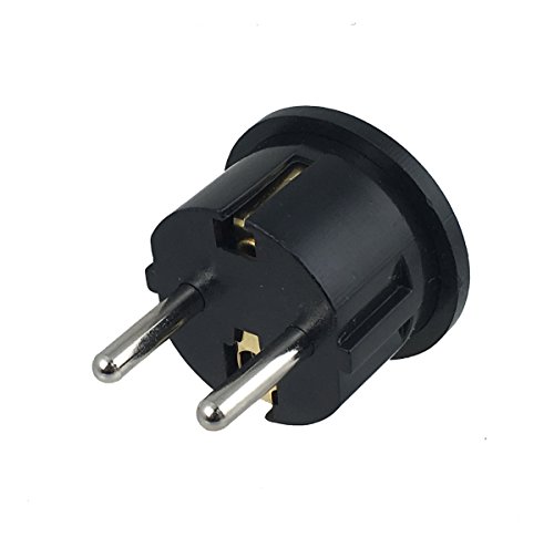 Instapark IPA-20-6P Heavy-duty USA/America Type A (2-Pin) & B (3-Pin) to European Type E & F / Schuko Electrical Wall Outlet / Socket Plug Adapter for Travel, 6-Pack (Black)
