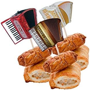 Ak Giftshop Lot De 14 Pics A Gateau En Accordeon Sur Le Theme Des Instruments De Musique Pour Fete Et Nourriture Figurines Pour Gateaux Patisserie Cuisine Et Maison