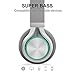 AILIHEN Headphones with Microphone Lightweight Foldable Headsets with Volume Control for Cellphones,Android Smartphones,PC,Laptop,Mac,Tablet (Grey Mint)