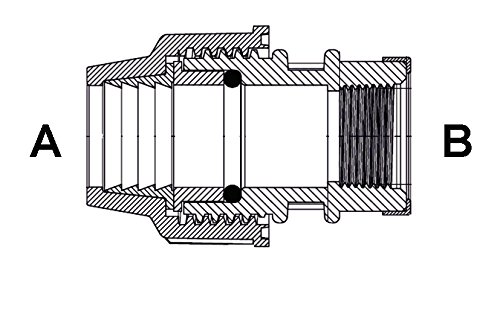 Cornat T610240 Bewässerungssystem PE-Übergangsstück, 40 mm, Ø 1 1/4" Innengewinde, Polypropylen, für Kaltwasser – Bild 3