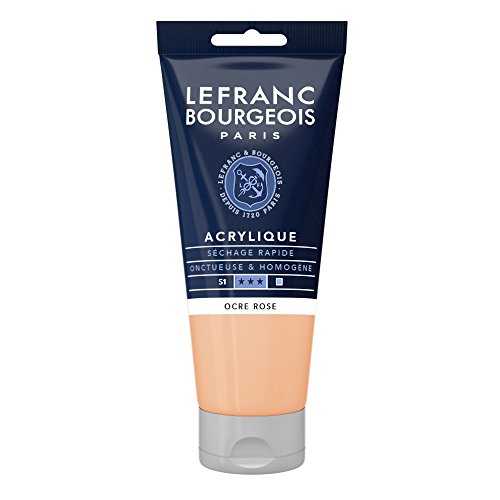 Lefranc Bourgeois 300412 Fine Acrylic Paint - Pink Ochre, 80 ml Tube, Creamy Water-Based Acrylic Paint, Quick Drying, Non-Fading, Waterproof