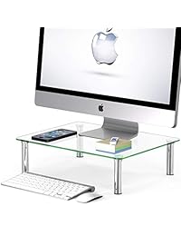 SimpleHouseware Computer Monitor Riser, Glass