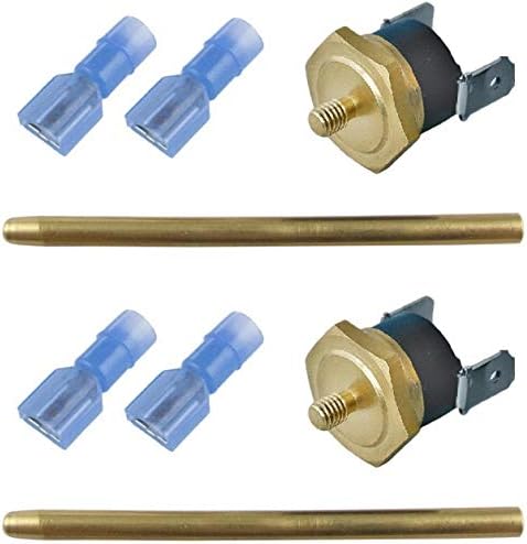 Electric Fan Push-in Radiator Fin Brass Probe Thermostat Temperature Switch Sensor Kit (2-Pack, 200'F On - 185'F Off)