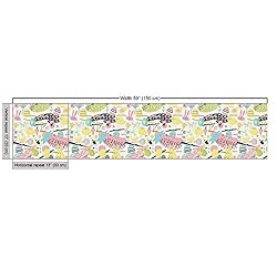 Lunarable Easter Fabric by The Yard, Memphis Style