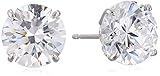 10k Gold Swarovski Zirconia Stud Earrings (3 cttw)