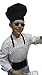 CHEFSKIN Kids Children Set Apron+ Hat M Fits 7-12 White Real Fabric (1)