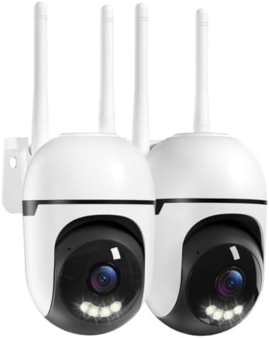 Suloron 2K Security Camera Outdoor Wireless 2.4G & 5G WiFi with Cable, 360° PTZ CCTV Camera 24/7 Recording with Detection Motion Tracking, Color Night Vision, 2-Way Audio, IP66