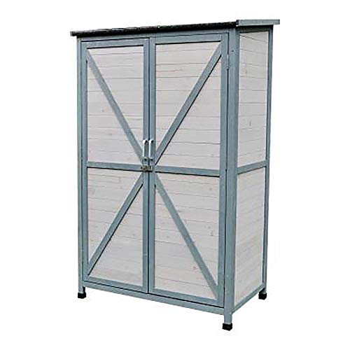 Bels Gartenschrank FüR Den AußEnbereich Holz Grau, DoppeltüR GeräTehaus Gartenschrank Montage AußEnlagerschrank 1000…