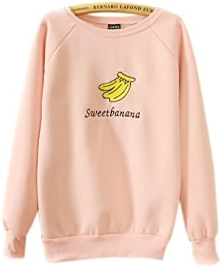 2015 Embroidery Sweet Banana Pink Pullover Sweatshirts (Size M)