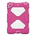iPad Mini Case, ACEGUARDER Full Body Protective Rubber Hard Standing Cover (Impact Resistant) (Shockproof) (Kidsproof) with Screen Protector for Apple iPad Mini 1 2 3 (Pink White)