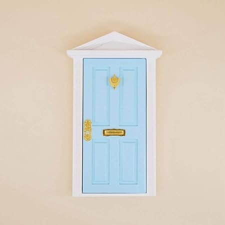 FidgetGear 1:12 Mini Simulate Door Play House Elegant Accessories Doll for House Decor Birthday Gift Sky Blue