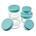 eBoot 10 Pieces Empty Clear Plastic Sample Containers 3/5/ 10/15/ 20 Gram Size Round Cosmetic Pot Jars with Screw Cap Lids and 2 Pieces Mini Spatula (Green)