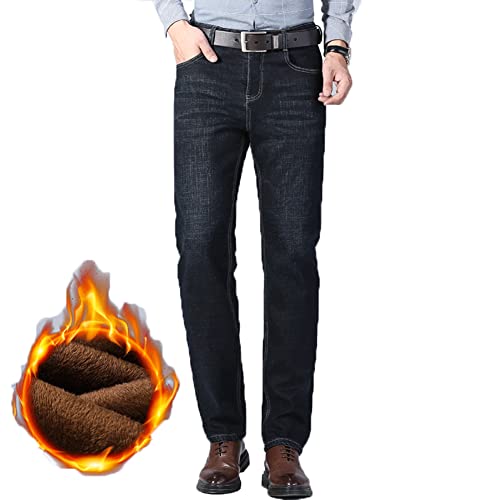 Olmecs Jeans Homme Droite Lâche Grande Taille Business Stretch Pantalon Décontracté Noir 34