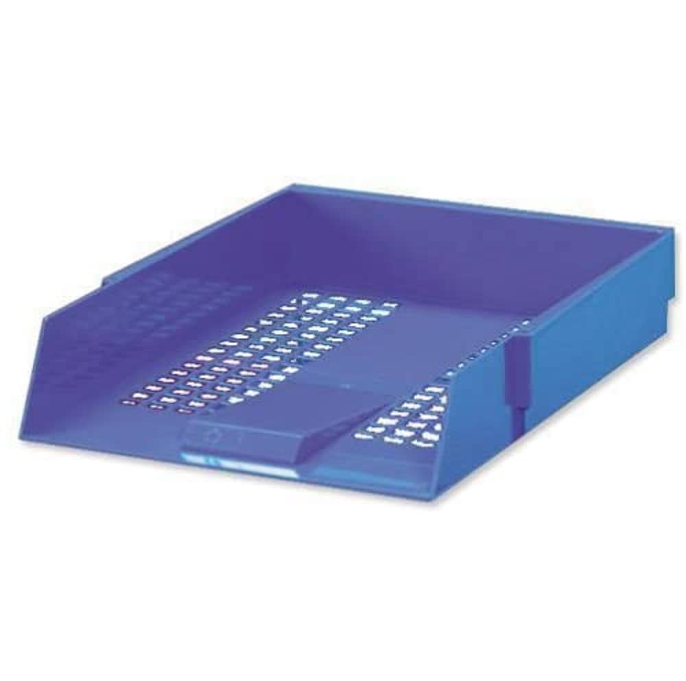 5 Star Office Letter Tray High-impact Polystyrene Foolscap Blue