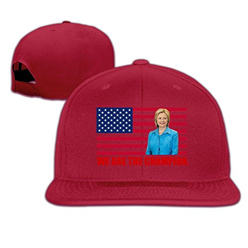 Unisex Hillary We Are The Champion Adjustable Snapback Trucker Hat Red One Size