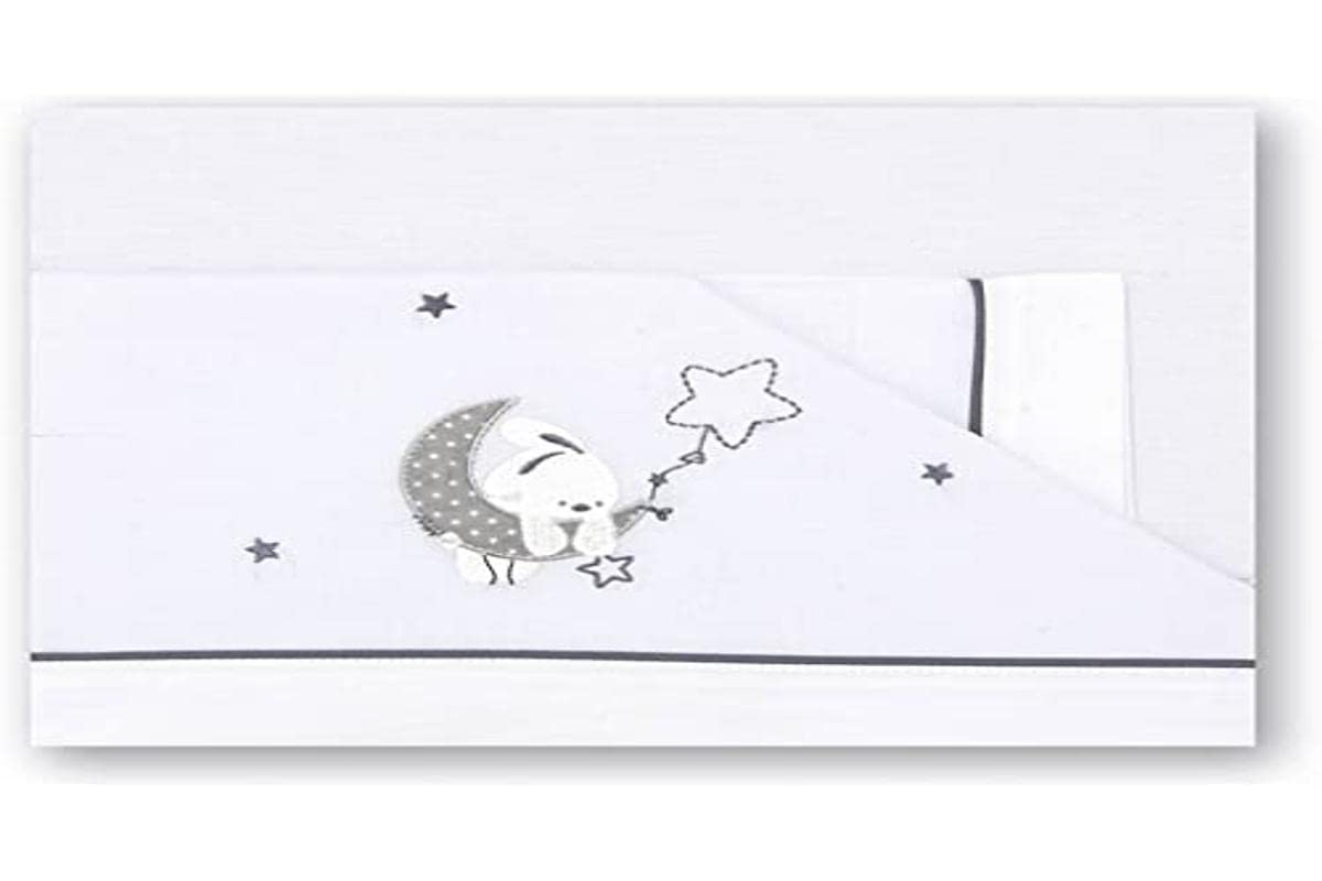 pirulos 00113120 – Sheets, Moon Design, 50 x 80 cm, White/Grey