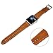 Jisoncase JS-AW4-06A20 Leather Wristband with Metal Clasp and Adapters for (Apple Watch), 42mm, Brown