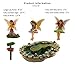 PRETMANNS Fairy Garden Pond Accessories - Miniature Fairies Set – 3 Fairy Figurines & Sign with a Beautiful Large Crafted Lily Pond (8.3