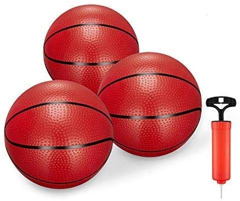6 Inch /18 CM Mini Basketballs for Toddlers Kids Teenagers, 3 Pack 6" Basketball with Pump Durable PVC Basketballs for Mini Over Door Hoop, Pool Beach Balls for Swimming Pool, Indoor, Outdoor, Yard — image 1