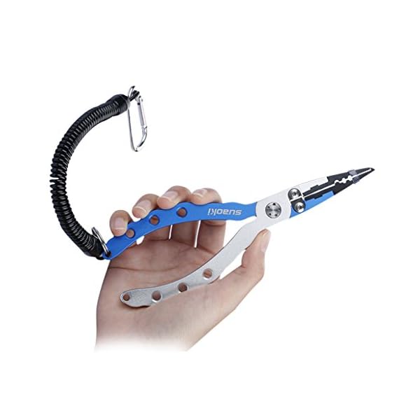 Suaoki-Stainless-Steel-Fishing-Pliers-Saltwater-Aluminum-Handles-Tools-for-Cutting-Braid-Line-and-Remove-Hooks-Lure-with-Sheath-and-Lanyard