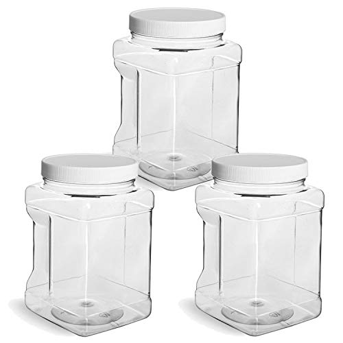 TFD Supplies 3 Pack Plastic Storage Tubs with Lids, EZ Grip, 64oz, 1/2