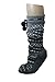 Altos Aztec Non-Skid Fuzzy Size Large Slipper Socks With Pom Poms