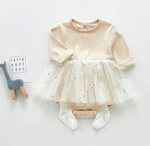 Amazon Co Jp ベビー キッズ 花柄 チュール スカート 長袖 ロンパース 春 刺繍 ワンピース ホビー