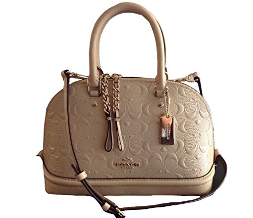 Coach Signature Debossed Patent Leather Mini Sierra Satchel, F55450 (Light Tan)