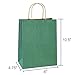 BagDream Shopping Bags 8x4.25x10.5 Inches 100Pcs Gift Bags Kraft Bags Retail Bags Green Stripe Paper Bags with Handles Bulk, 100% Recycled Paper Gift Bags